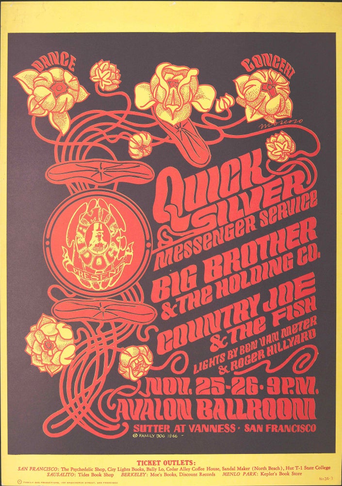 Item #5387] Original Concert Poster: Quicksilver Messenger Service, Big Brother & the Holding...