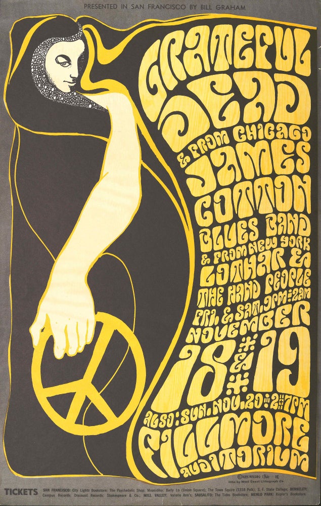 [Item #5406] Original Concert Poster: Grateful Dead, James Cotton Blues Band, Lothar & the Hand People (November 18-20, 1966). Grateful Dead, James Cotton Blues Band, Lothar, the Hand People, Wes Wilson.