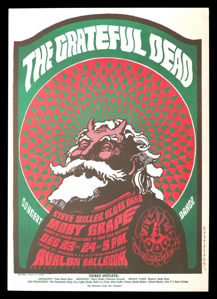 [Item #5466] Original Concert Poster: Grateful Dead, Steve Miller Band, Moby Grape (December 23-24, 1966). Grateful Dead, Steve Miller Band, Moby Grape, Victor Moscoso, Roger Hillyard, Ben Van Meter.