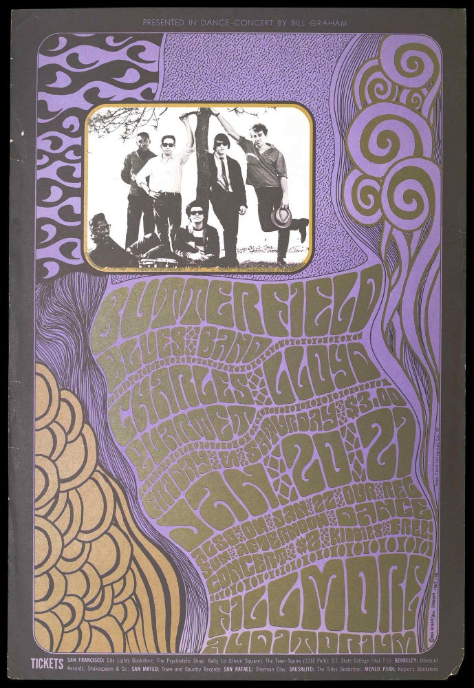 Item #5487] Original Concert Poster: Butterfield Blues Band, Charles Lloyd Quartet (January...