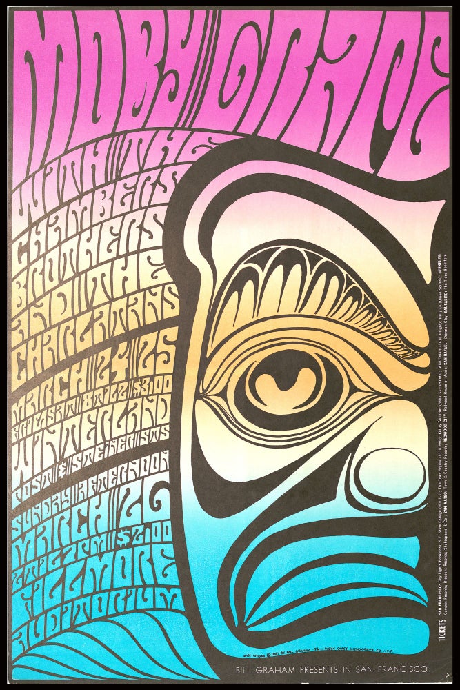 Item #5666] Original Concert Poster: Moby Grape, Chambers Brothers, Charlatans (March 24-26,...