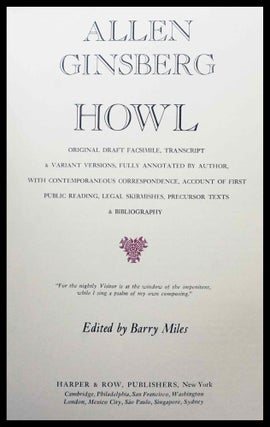 Howl: Original Draft Facsimile, Transcript & Variant Versions... with: Ephemera