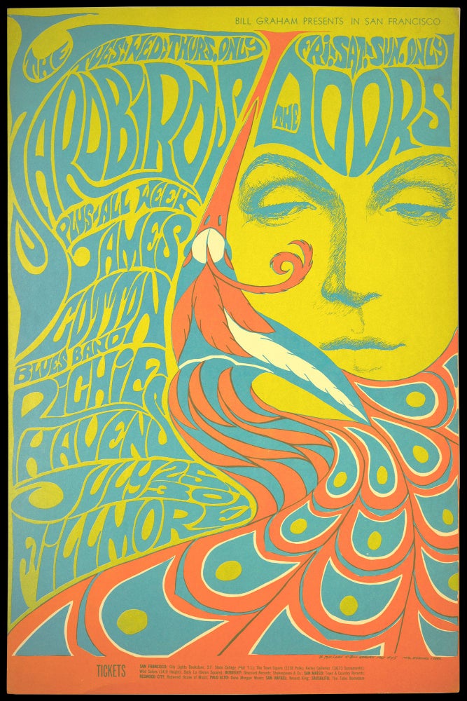 Item #5827] Original Concert Poster: Yardbirds, Doors, James Cotton Blues Band, Richie Havens...
