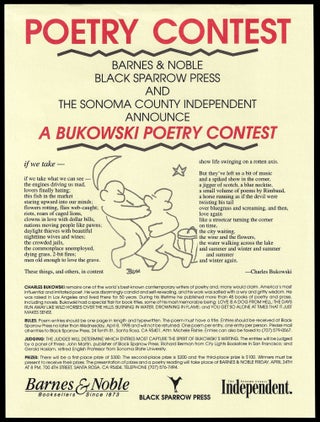 A Black Sparrow Bukowski Bundle: 'The Bluebird' Broadside with: Two Poetry Contest Posters