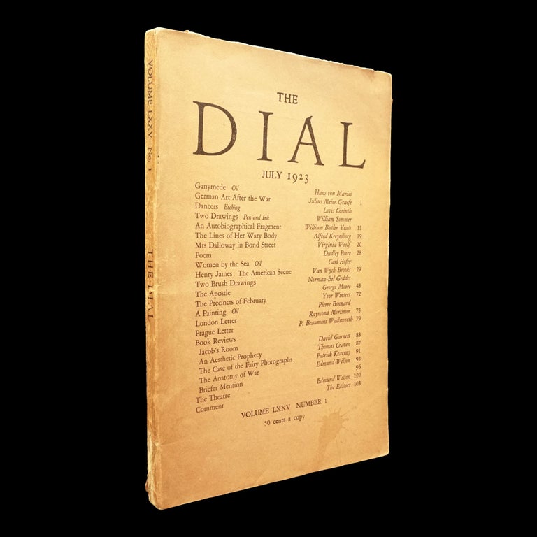 Item #5911] The Dial Vol. LXXV No. 1 (July 1923). Scofield Thayer, Van Wyck Brooks, Norman-Bel...