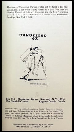 Unmuzzled Ox Vol. 2 No.s 1/2 (Gregory Corso Issue, 1973)