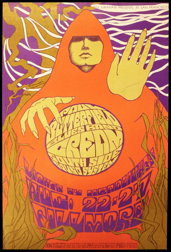 Item #5926] Original Concert Poster: Paul Butterfield Blues Band, Cream, Southside Sound System...