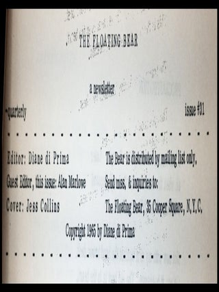 The Floating Bear No. 31 (1965)