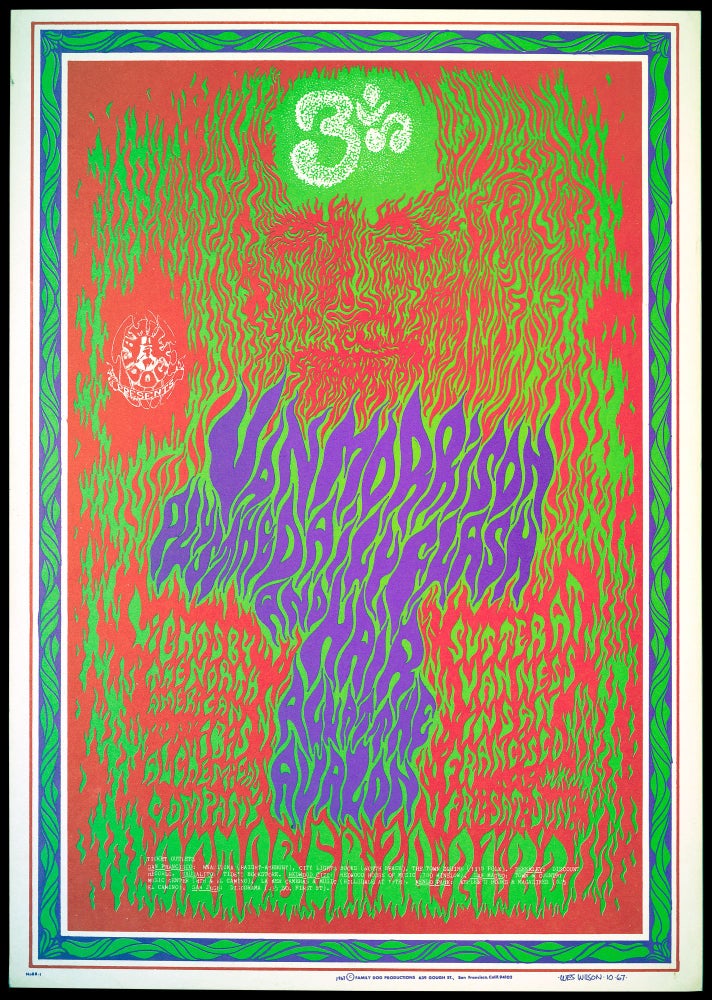 Item #6049] Original Concert Poster: Van Morrison, Daily Flash, Hair (October 20-22, 1967). Van...