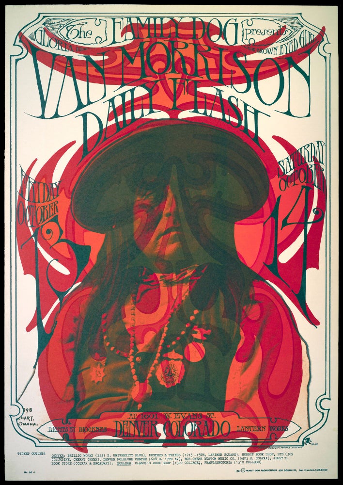 Item #6067] Original Concert Poster: Van Morrison, Daily Flash (October 13-14, 1967). Van...