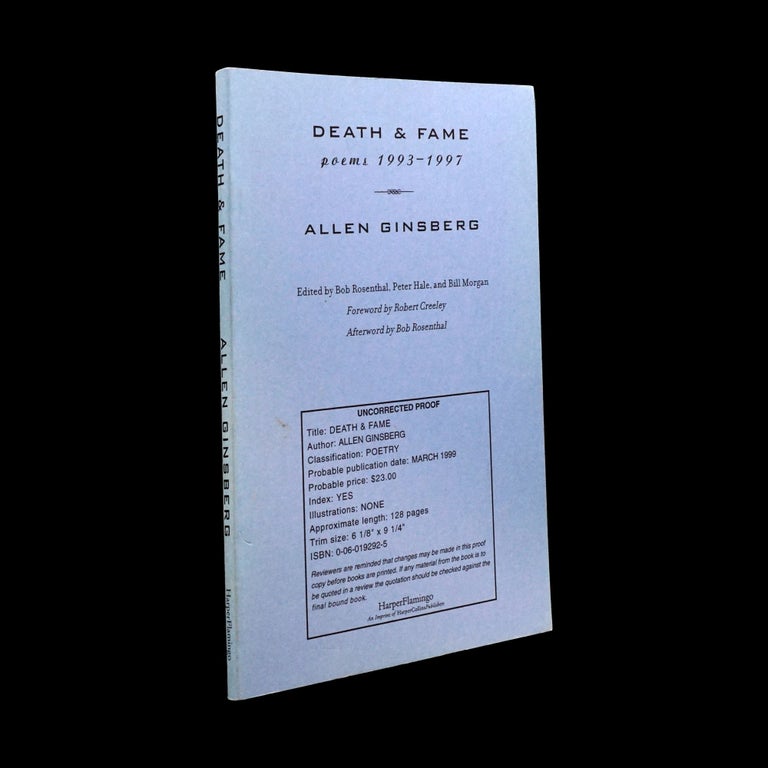 Item #6103] Death & Fame: Poems 1993-1997. Allen Ginsberg