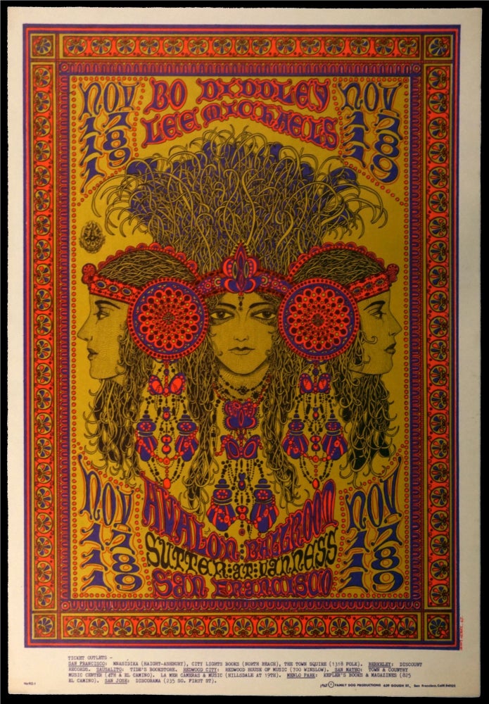 Item #6149] Original Concert Poster: Bo Diddley, Lee Michaels (November 17-19, 1967). Bo...