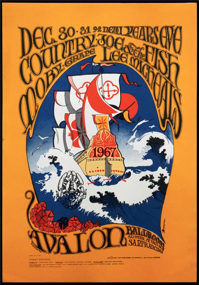 Item #6229] Original Concert Poster: Country Joe and the Fish, Moby Grape, Lee Michaels...