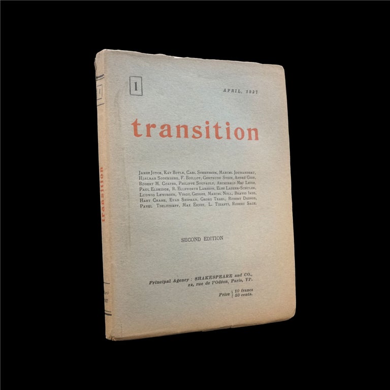 Item #6259] Transition No. 1 (April 1927). Eugene Jolas, Elliot Paul, Hart Crane, Max Ernst,...