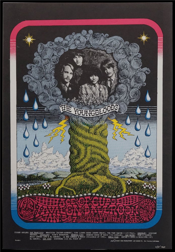 Item #6267] Original Concert Poster: Youngbloods, Ace of Cups, John Bauer's Rocking Cloud...