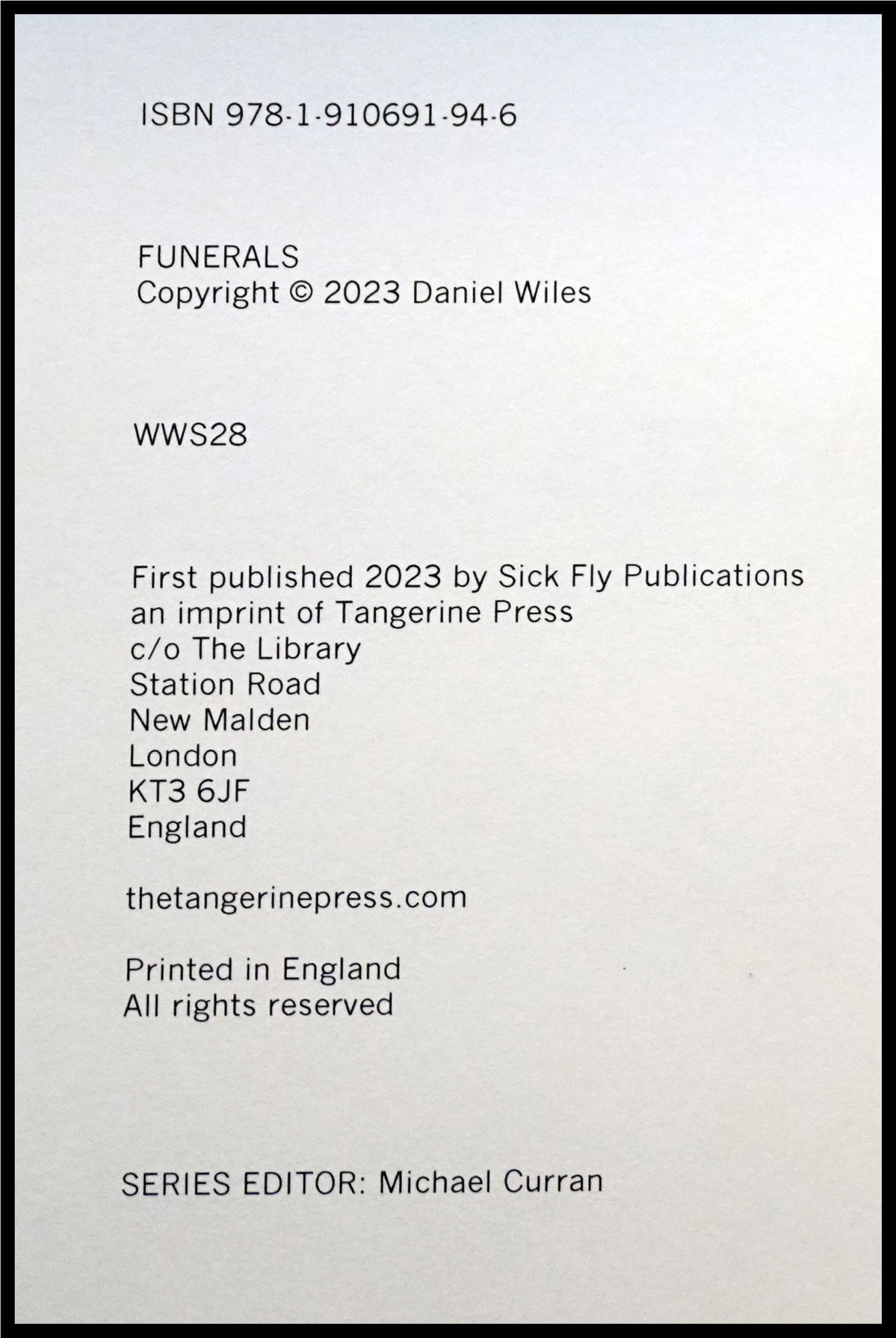 Funerals | Daniel Wiles | Numbered Limited Edition