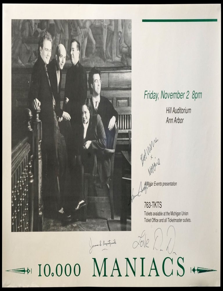 Item #6639] Original Concert Poster: 10,000 Maniacs at Hill Auditorium (November 2, 1990)....