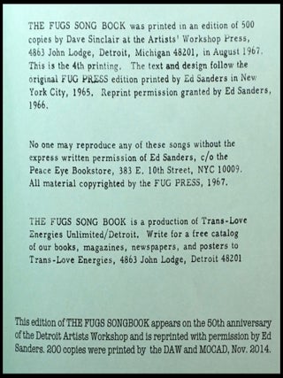 The FUGS' Song Book! (From the 2014 Detroit Artists Workshop "Work Box")