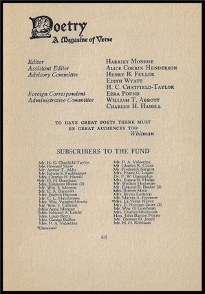 Poetry: A Magazine of Verse Vol. V No. VI (March 1915)