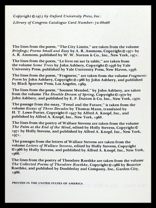 The Anxiety of Influence: A Theory of Poetry with: Ephemera