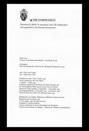Otto Dix Exhibition Catalog