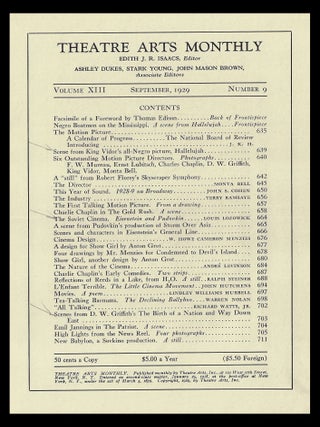 Theatre Arts Monthly Vol. XIII No. 9 (September 1929)