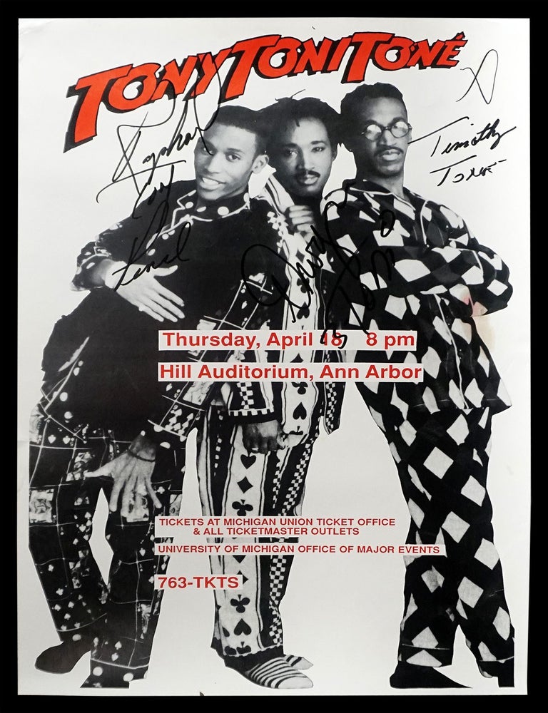Item #7166] Original Concert Poster: Tony! Toni! Ton&eacute;! at Hill Auditorium (April 18, 1991)....