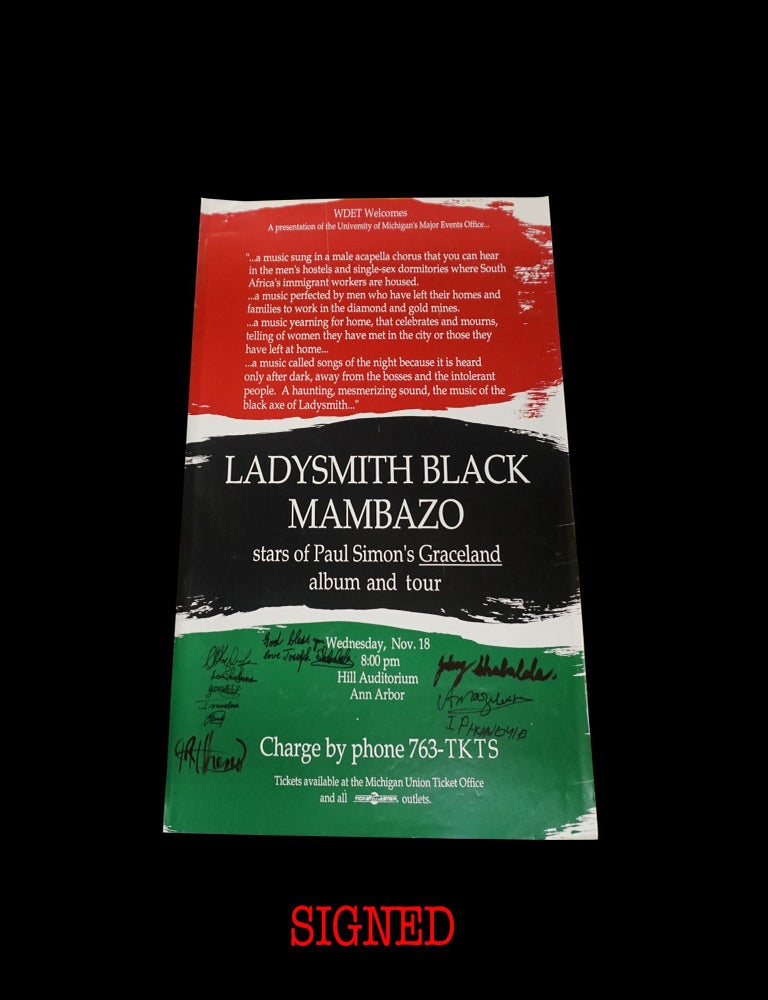 Item #7191] Original Concert Poster: Ladysmith Black Mambazo at Hill Auditorium (November 18,...