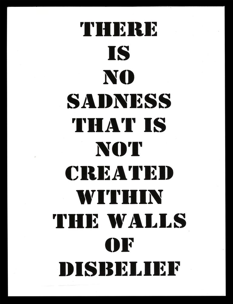 Item #7368] Broadside/ Postcard: "There is no sadness...". Linda King