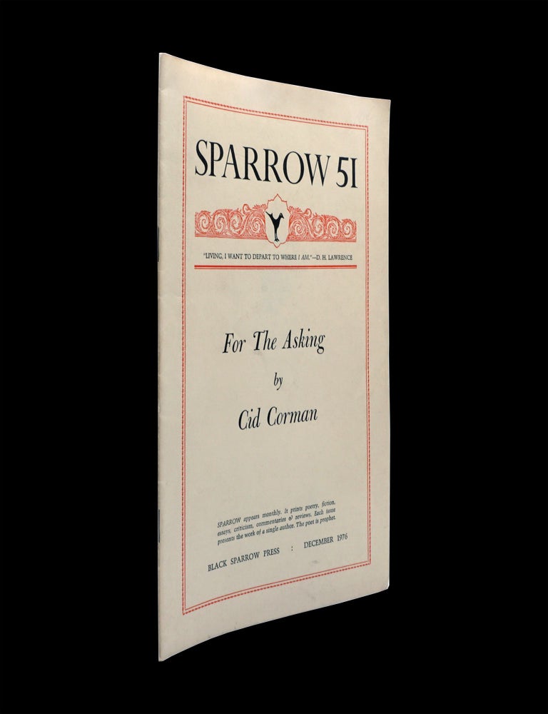 Item #7405] For the Asking (Sparrow 51). Cid Corman