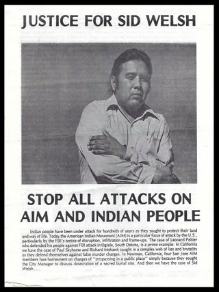 Original Pamphlet: "Justice for Sid Welsh" (1976) with: Original Flyer: "Freedom for Sid Welsh" (1977)