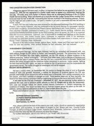 Original Pamphlet: "Justice for Sid Welsh" (1976) with: Original Flyer: "Freedom for Sid Welsh" (1977)