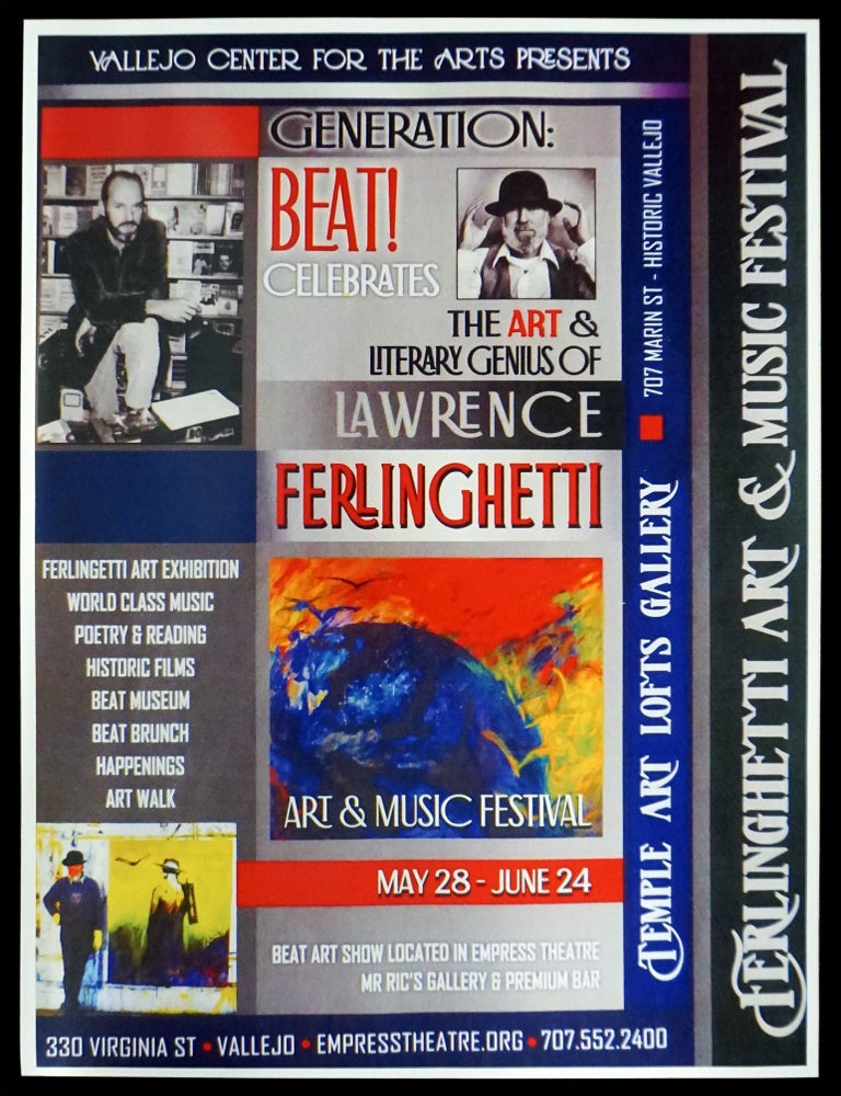 Item #7742] Original Event Poster: Lawrence Ferlinghetti Art & Music Festival (May 28- June...