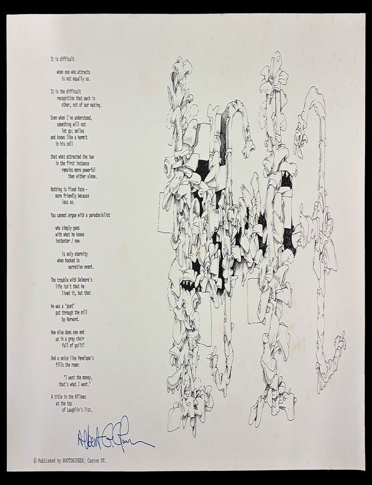Item #8118] Untitled Broadside ("It is difficult..."). Albert Glover