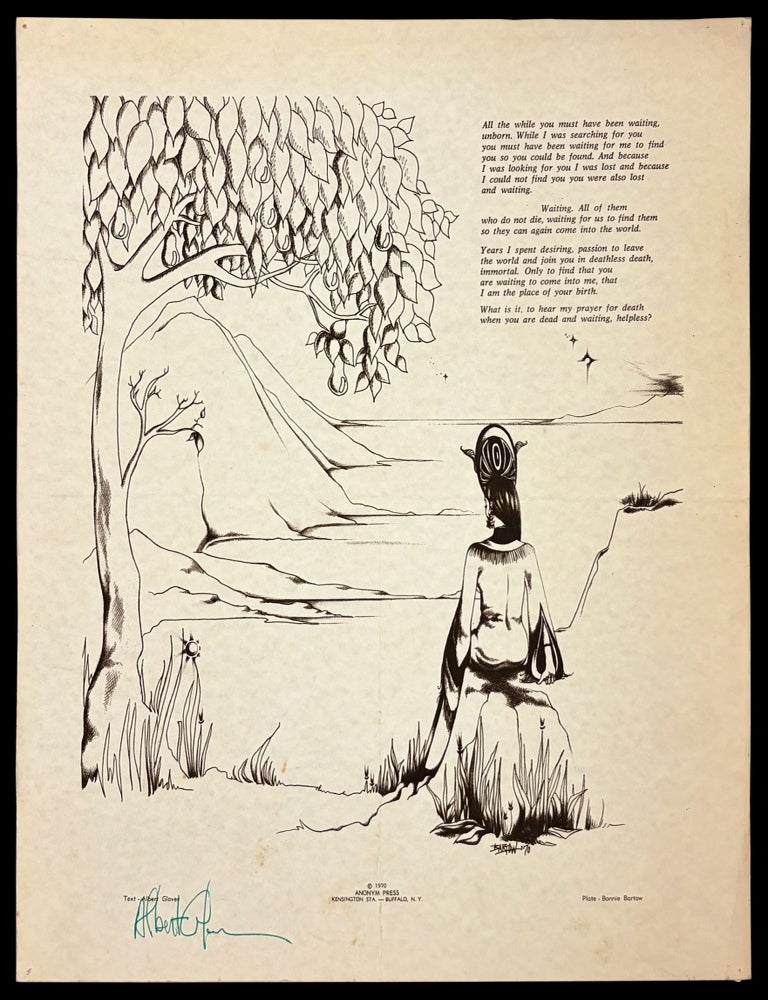 Item #8142] Untitled Broadside ("All the while you must have been waiting..."). Albert...