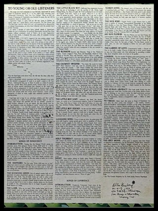 Songs of Innocence and Experience by William Blake, Tuned by Allen Ginsberg