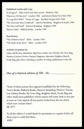 Static of the Star-Filled Wind: Selected Poems 1959-1977