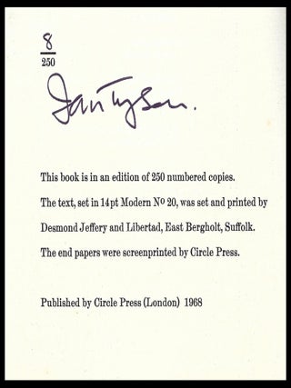 A Line That May Be Cut: Poems from 1965 by Larry Eigner with Five Prints and End Papers by Ian Tyson