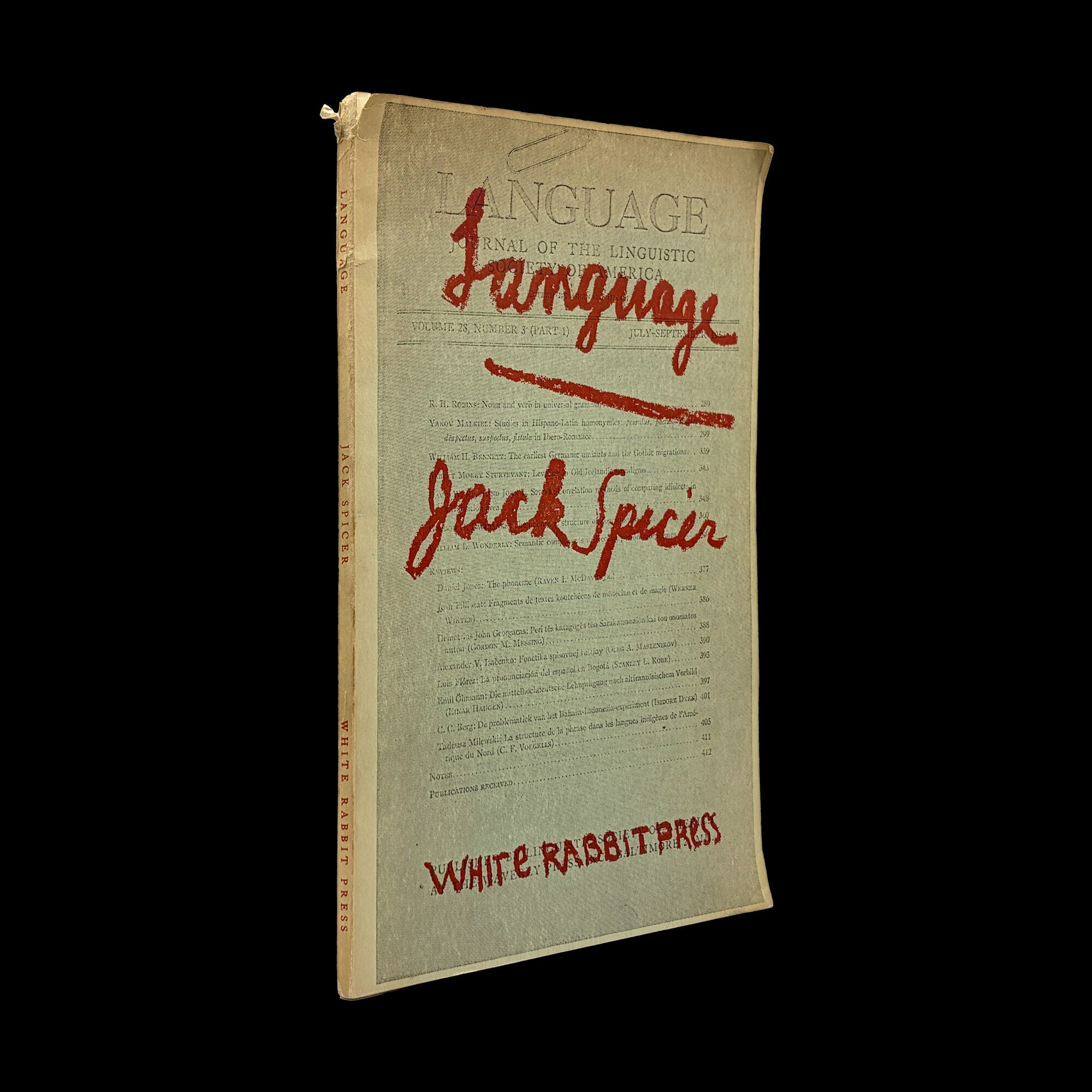 Language | Jack Spicer | First Edition