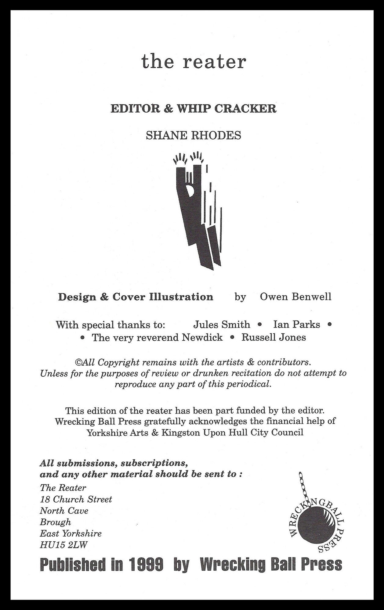 The Reater No. 3 1999 with: Ephemera | Shane Rhodes, Charles Bukowski ...