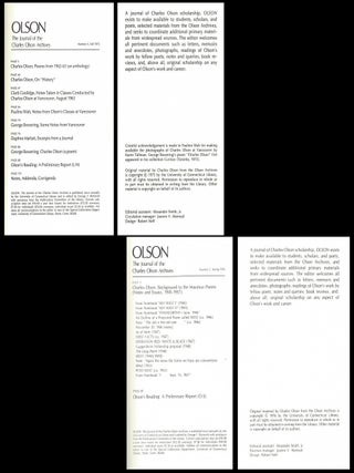 Olson: The Journal of the Charles Olson Archives No.s 1-10 (Complete Set)