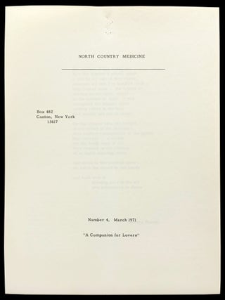 North Country Medicine No. 4 ("A Companion for Lovers," March 1971