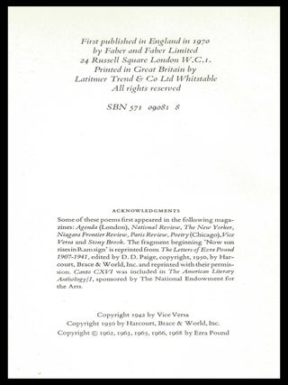 Drafts and Fragments of Cantos CX-CXVII