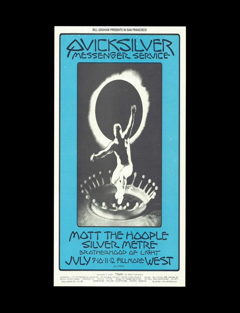 [Item #9171] Original Concert Postcard: Quicksilver Messenger Service, Mott the Hoople, Silver Metre (July 9-12, 1974). Quicksilver Messenger Service, Mott the Hoople, Silver Metre, Bill Graham, David Singer.