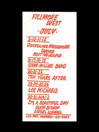 Original Concert Postcard: Quicksilver Messenger Service, Mott the Hoople, Silver Metre (July 9-12, 1974)