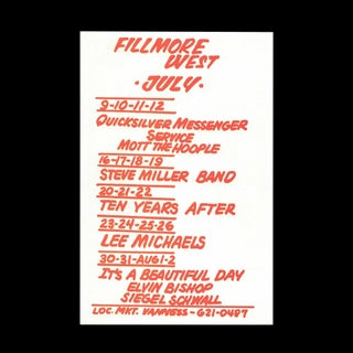 Original Concert Postcard: Quicksilver Messenger Service, Mott the Hoople, Silver Metre (July 9-12, 1974)