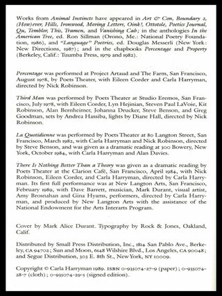 Animal Instincts: Prose, Plays, Essays
