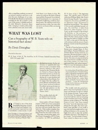 W.B. Yeats: A Life (Two Volumes) with: Ephemera