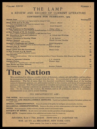 The Lamp: A Review and Record of Current Literature Vol. XXVIII No. 1 (February 1904) with: Ephemera