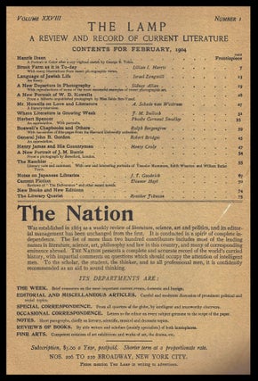 The Lamp: A Review and Record of Current Literature Vol. XXVIII No. 1 (February 1904) with: Ephemera